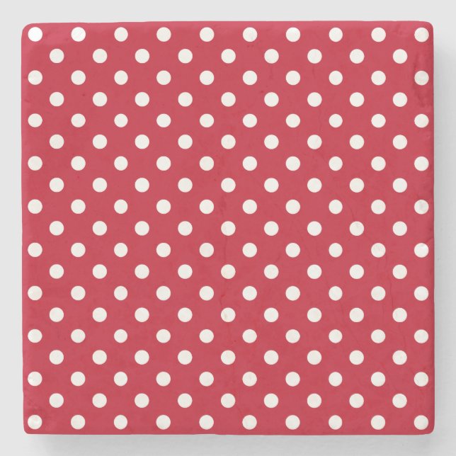 Porta-copo De Pedra Motif Pois Blanc Rouge et blanc (Frente)