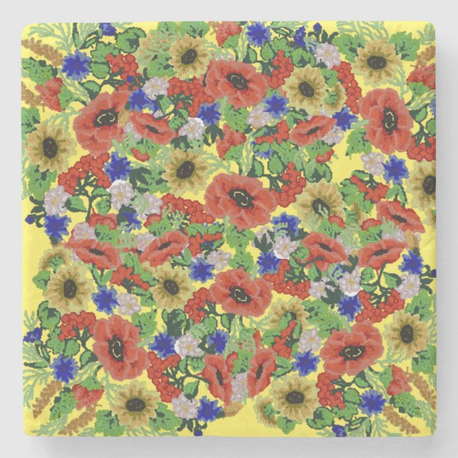 Porta-copo De Pedra Motif tradicional romeno, Motif tradicional romeno (Frente)