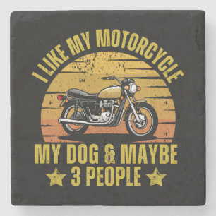 Porta-copo De Pedra Moto de Cachorro