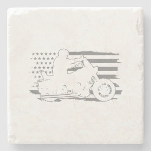 Porta-copo De Pedra Motociclista Bandeira Americana Vintage Patriota