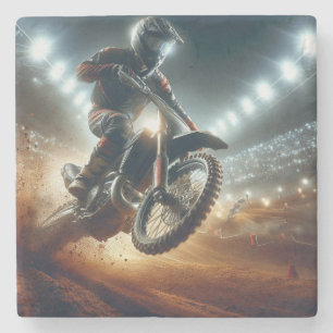 Porta-copo De Pedra MotoCross Competição Muito Legal Renderização Digi