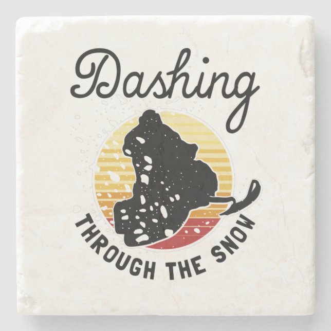 Porta-copo De Pedra Movimentação de neve - Piscando Pela Neve (Frente)