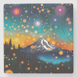 Porta-copo De Pedra Mt. Rainier Starry Sky