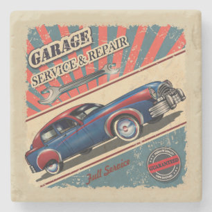 Porta-copo De Pedra Muito Legal Vintage Auto Repair Compra Porta copos