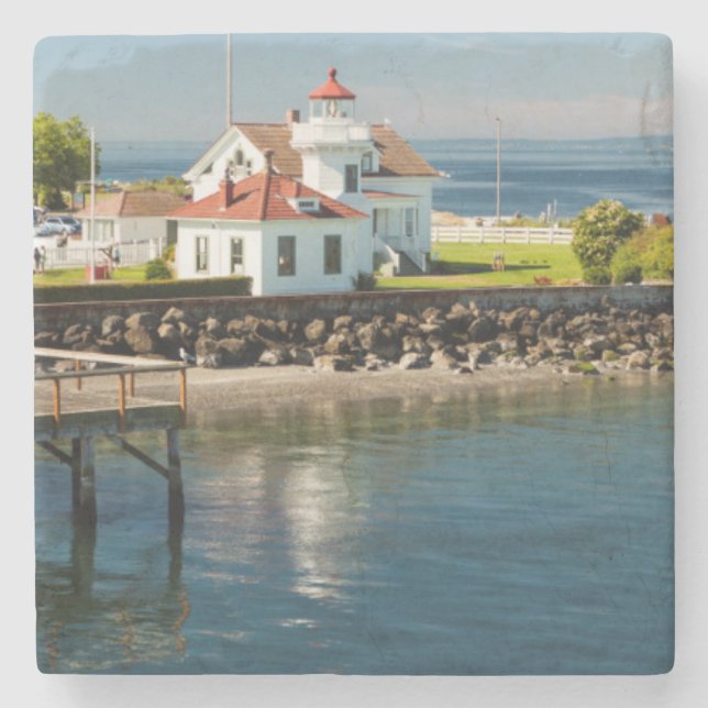 Porta-copo De Pedra Mukilteo Lighthouse, Mukilteo, Washington, EUA (Frente)