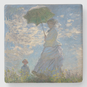 Porta-copo De Pedra Mulher de Claude Monet com Parasol (The Stroll)