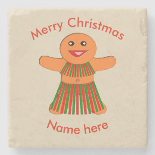 Porta-copo De Pedra Mulher do Gingerbread do Partido de Natal