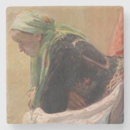 Porta-copo De Pedra Mulher em Profundo Pensamento (por Oleksa Novakivs