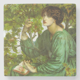 Porta-copo De Pedra Mulher em Verde (Sonho do Dia) (por D.G. Rosetti)