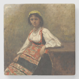 Porta-copo De Pedra Mulher italiana (La Morieri) por Corot