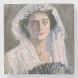 Porta-copo De Pedra Mulher legante com ventilador negro (Fujishima Tak