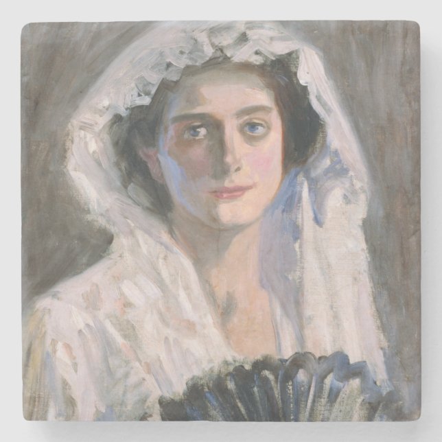 Porta-copo De Pedra Mulher legante com ventilador negro (Fujishima Tak (Frente)