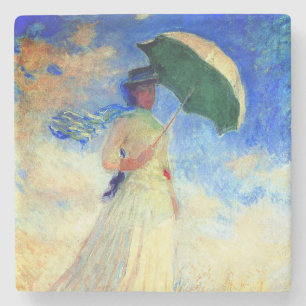 Porta-copo De Pedra Mulher Monet com Parasol à Direita