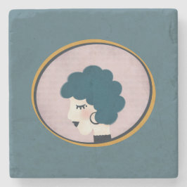 Porta-copo De Pedra Mulher no Espelho