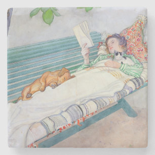 Porta-copo De Pedra Mulher que encontra-se em um banco, 1913 (w/c no