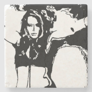 Porta-copo De Pedra Mulher Witchy