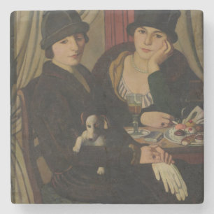 Porta-copo De Pedra Mulheres em um café, c.1924