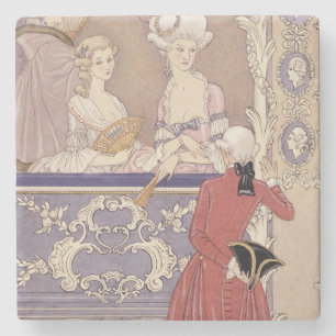 Porta-copo De Pedra Mulheres em uma caixa do teatro, ilustração 'de