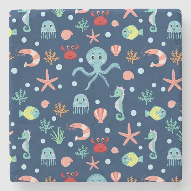 Porta-copo De Pedra Mundo do Mar (Frente)