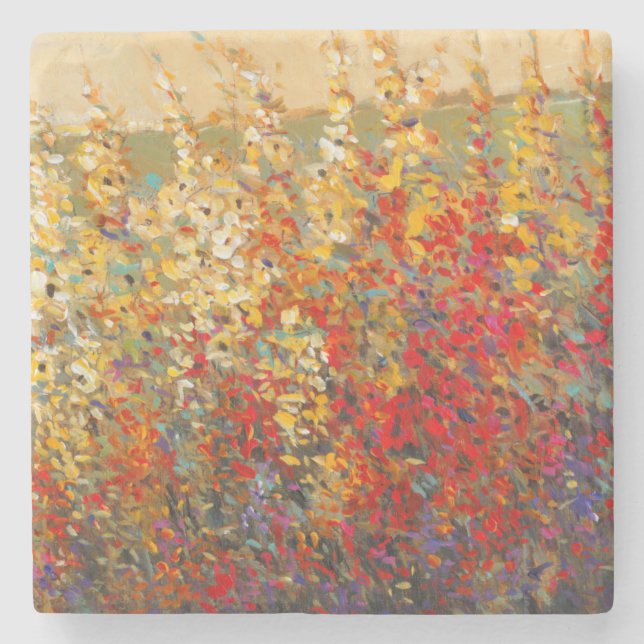 Porta-copo De Pedra Mural do Jardim Brilhante de Primavera Wildflower (Frente)