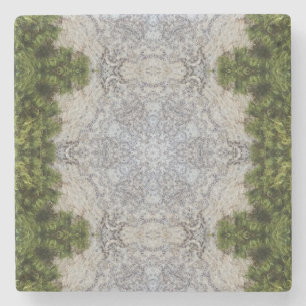 Porta-copo De Pedra Musgo Verde & Arte da Natureza da Terra