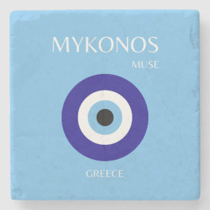 Porta-copo De Pedra Mykonos Muse, Azul