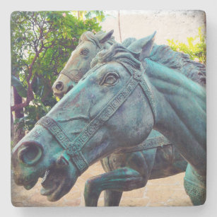Porta-copo De Pedra Na moda de Foto de Estátua de Cavalo de Turquesa A