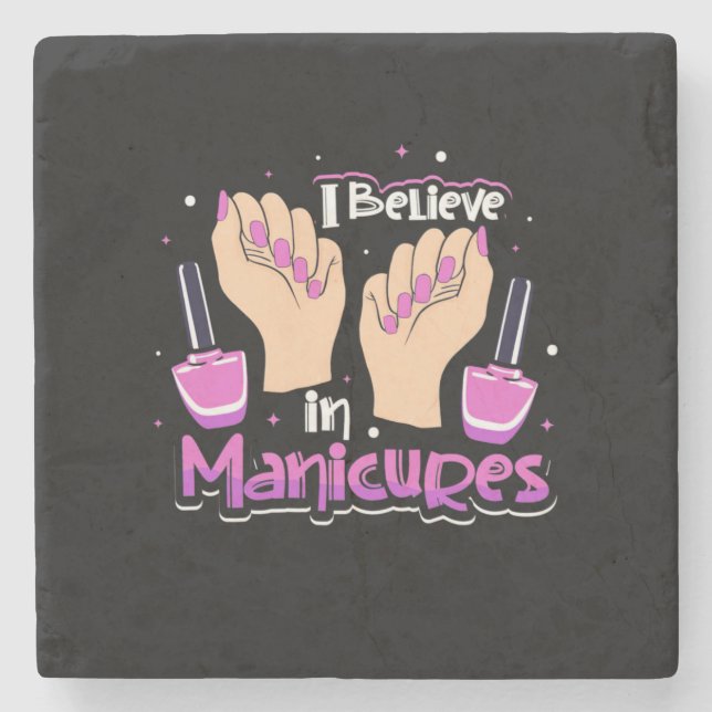 Porta-copo De Pedra Nail Hustler Acredita Em Manicuras (Frente)