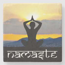 Porta-copo De Pedra Namaste, Yoga Sunrise, Portas copos