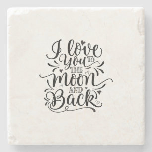 Porta-copo De Pedra Namorados Art I Love You To Moon