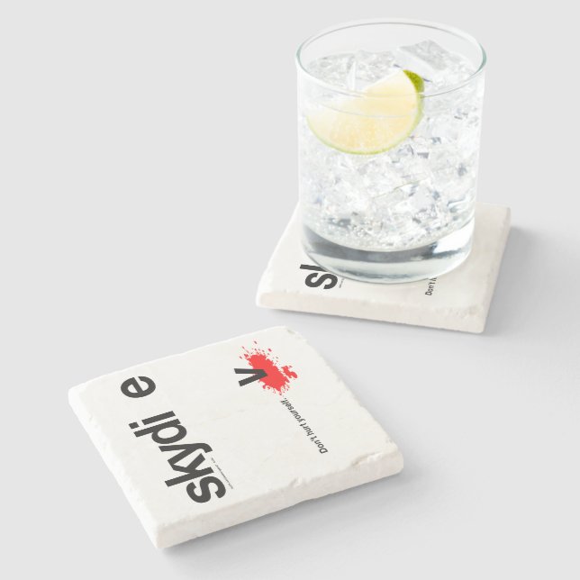 Porta-copo De Pedra Não se fira Skydiver (Lateral)