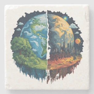 Porta-copo De Pedra Não vamos matar ao planeta