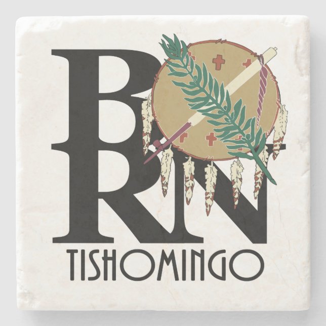 Porta-copo De Pedra NASCER Tishomingo, OK (Frente)