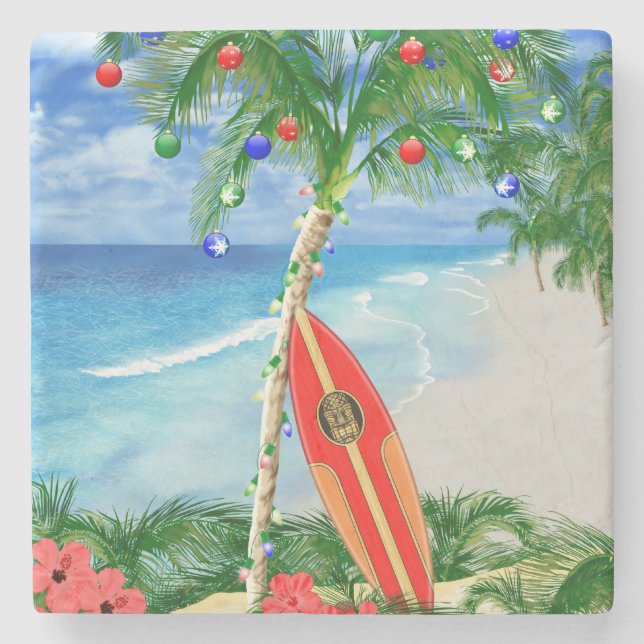 Porta-copo De Pedra Natal da praia (Frente)