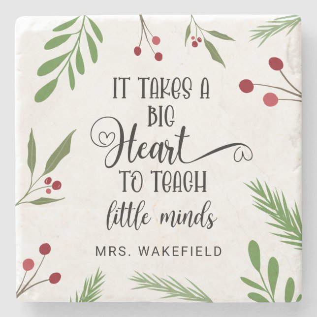 Porta-copo De Pedra Natal de Apreciação de Professores Personalizados (Frente)