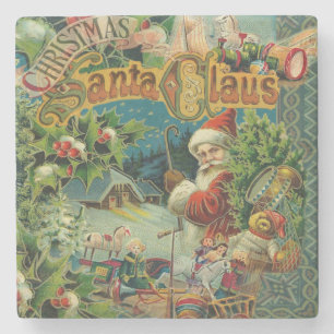 Porta-copo De Pedra Natal Santa Claus Vintage Antiquado Vitoriano