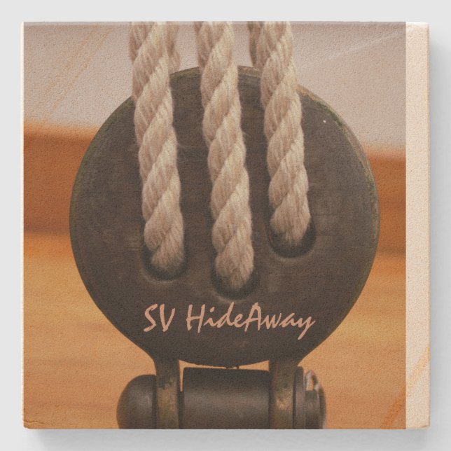 Porta-copo De Pedra Náutica Personalizada da Porta copos Sandstone (Frente)