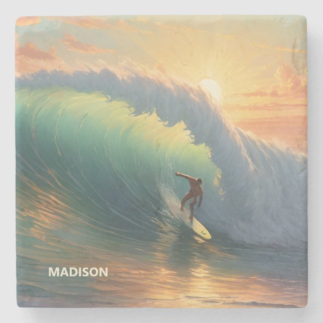 Porta-copo De Pedra Navegação por nome personalizado (Frente)