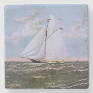 Porta-copo De Pedra Navio de Navegação Antiquada - Yacht Sailboat Ocea