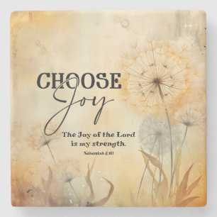 Porta-copo De Pedra Nehemiah 8:10 Alegria das Flores do Senhor Bíblia 