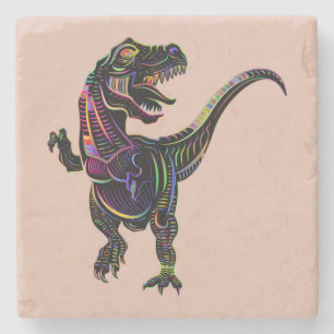 Porta-copo De Pedra Neon Coloração Tyrannosaurus Rex Dinossaur