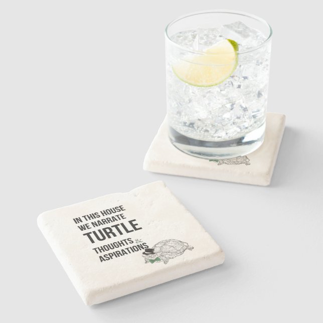 Porta-copo De Pedra NESTE HEMICICLO, citação dos amantes da TURTLE (Lateral)