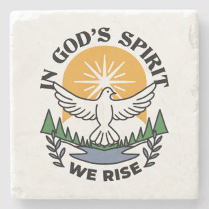 Porta-copo De Pedra No espírito de Deus que levanta - fé e liberdade