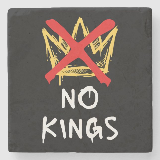 Porta-copo De Pedra No Kings America Protest Democracy Anti-Trump I (Frente)