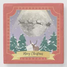 Porta-copo De Pedra Noite de Natais vintages Modernos com Papais noeis