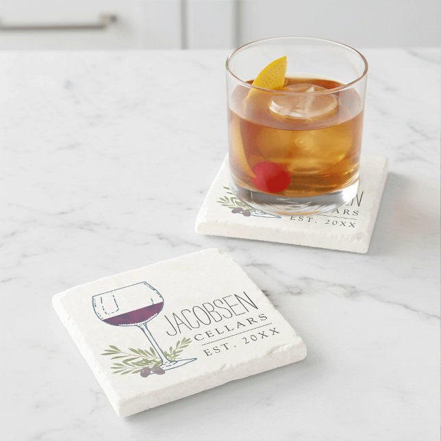 Porta-copo De Pedra Nome da família Células de vinho (Criador carregado)