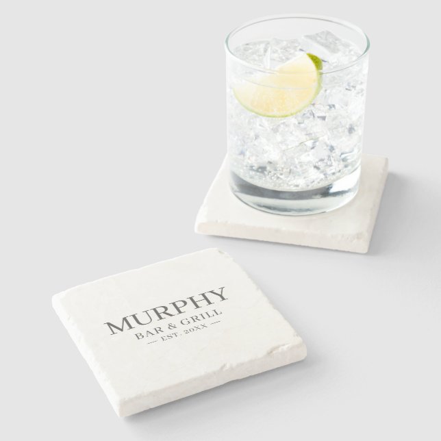 Porta-copo De Pedra Nome da Família de Bares Domésticos Personalizados (Lateral)