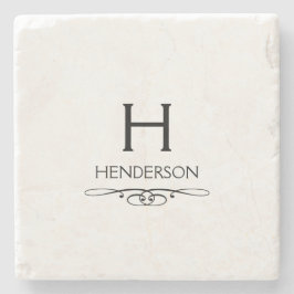 Porta-copo De Pedra Nome da Família Moderno Monograma