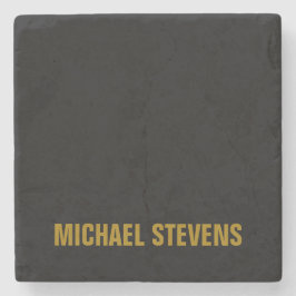 Porta-copo De Pedra Nome de Adição Profissional de Cor Dourada Preta