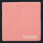 Porta-copo De Pedra Nome de cor rosa da goiaba<br><div class="desc">O rosa quente da fruta de goiaba.</div>